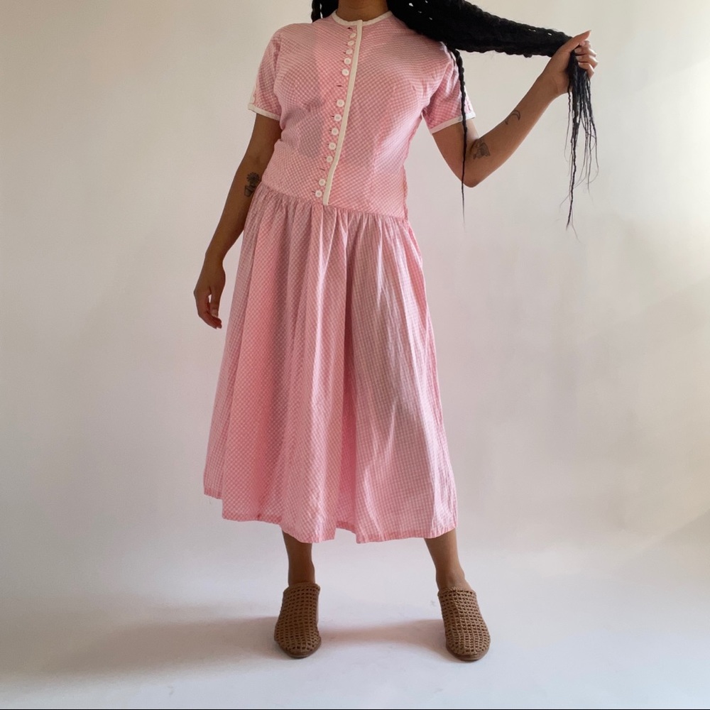 Vintage 1950’s Cotton Drop Waist Dress